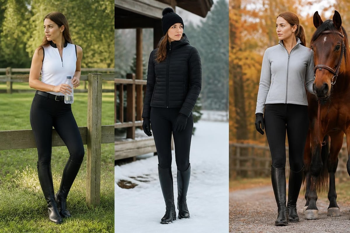 Seasonal riding pant features