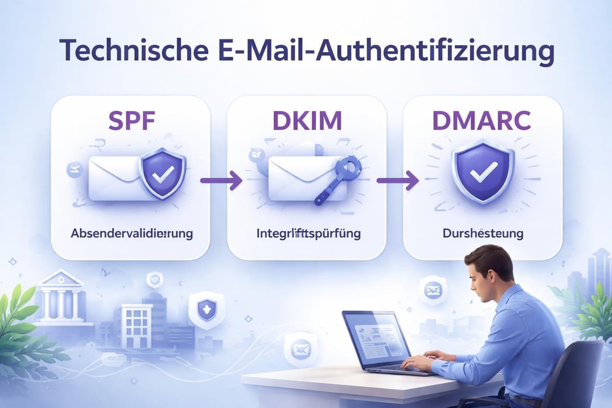 SPF DKIM DMARC Authentifizierung