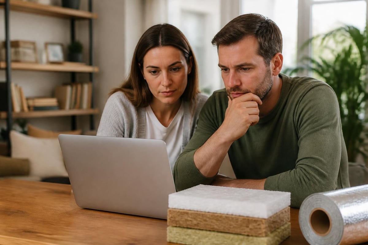 Homeowner comparing insulation suppliers