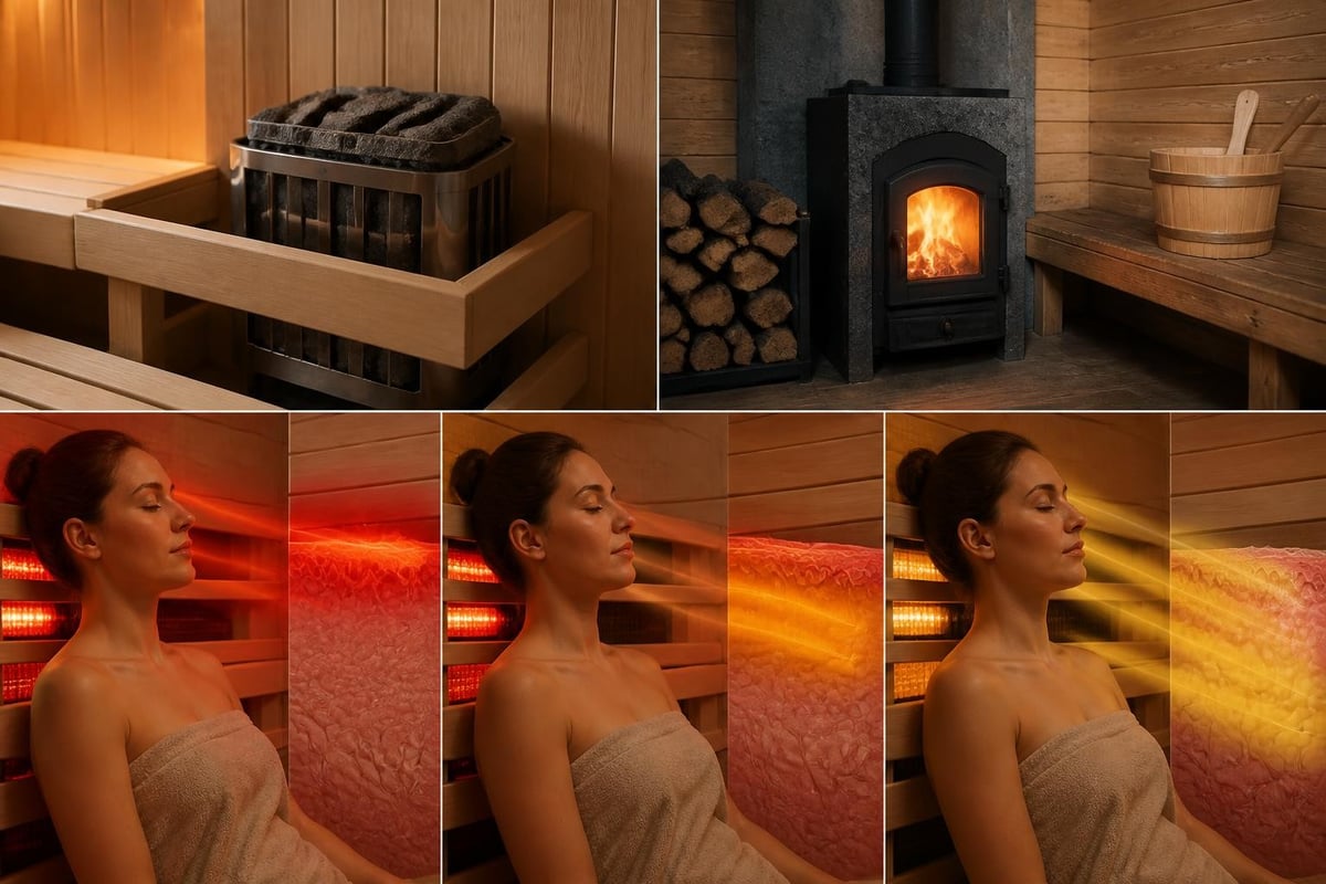 Traditional versus infrared sauna heating