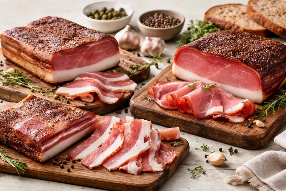 Verschiedene Speck-Sorten