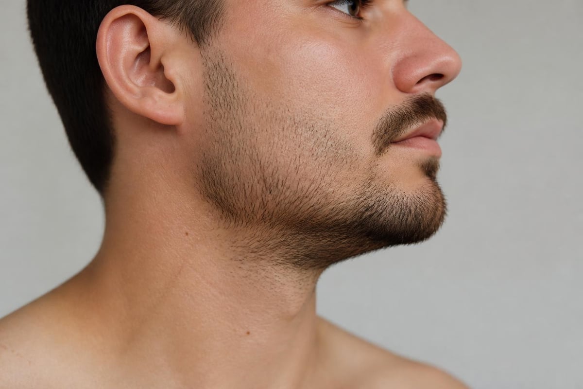 Facial hair growth zones