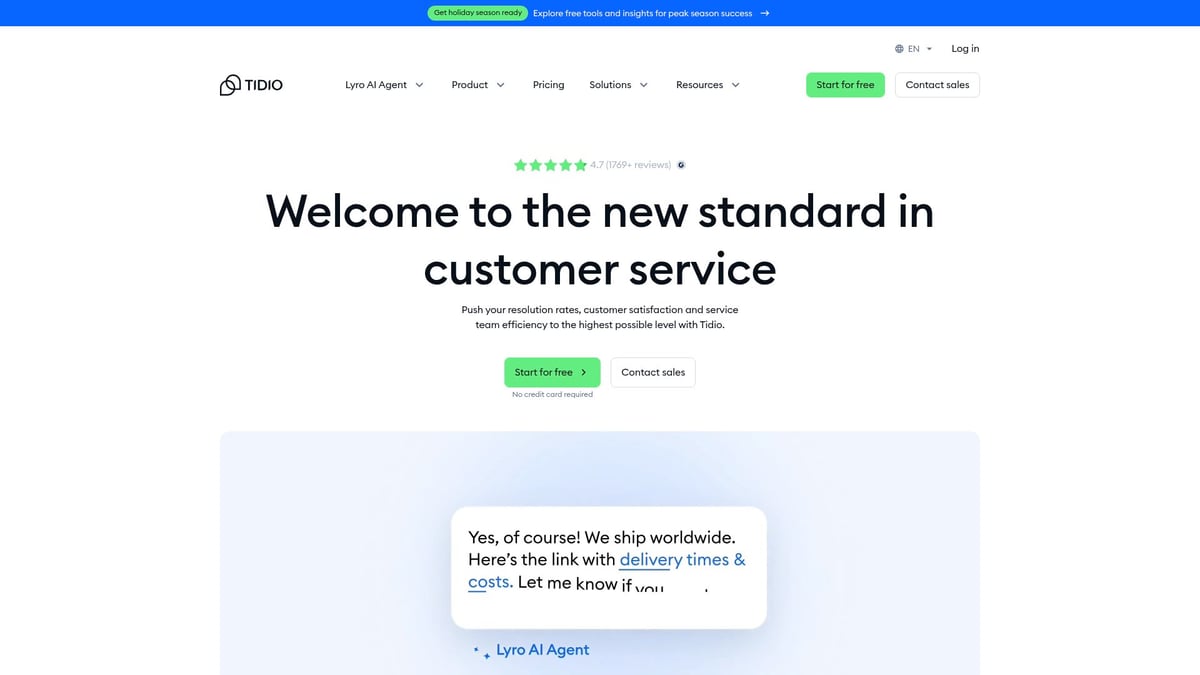 7 Migliori Servizi IA Più Economici Per Piccole Imprese 2025 9 7 Migliori Servizi IA Più Economici Per Piccole Imprese 2025 - Tidio