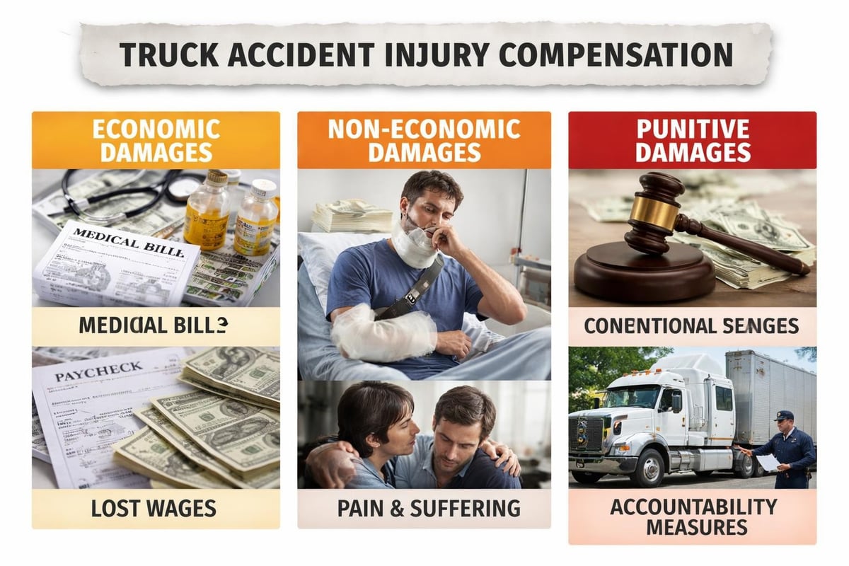 Truck accident injury compensation factors