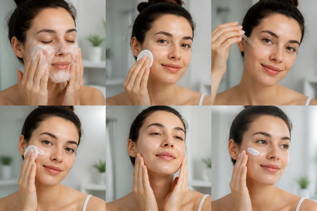 Skincare routine steps