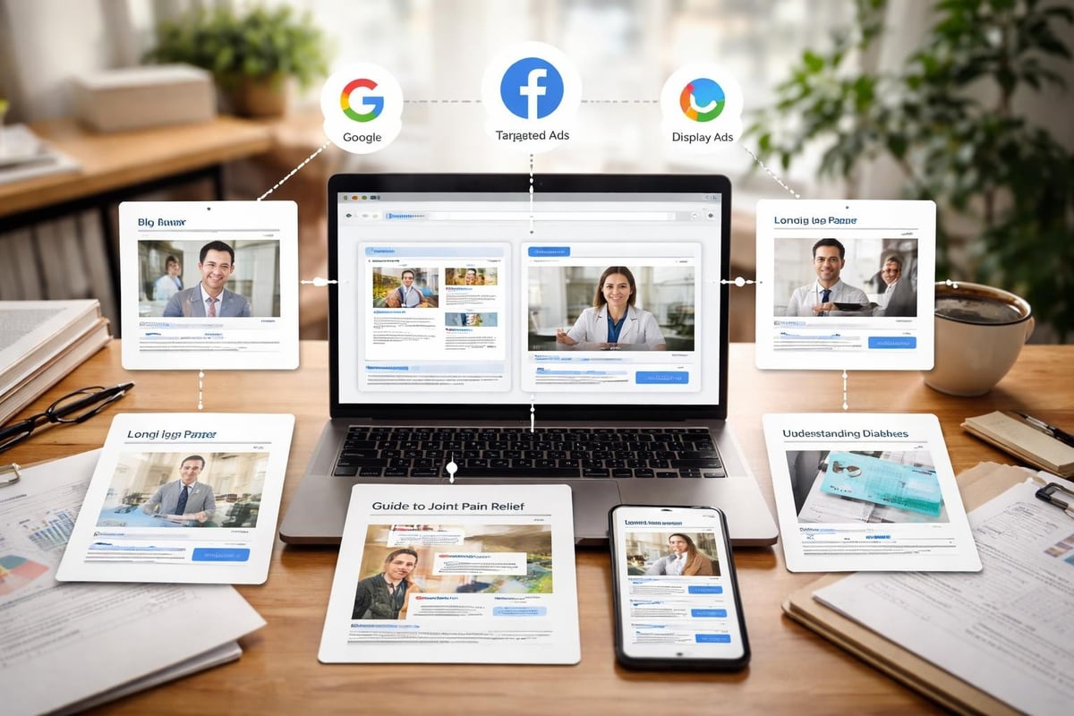 Content types and advertising channels for healthcare