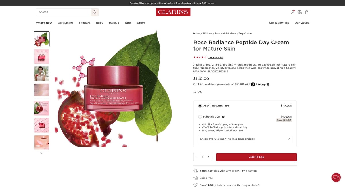 7 Best Normal Skin Day Cream Picks for Radiant Glow in 2026 - Clarins Rose Radiance Peptide Day Cream for Mature Skin