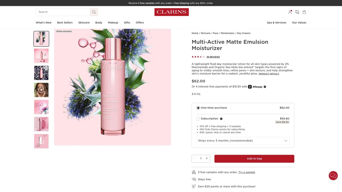7 Best Normal Skin Day Cream Picks for Radiant Glow in 2026 - Clarins Multi-Active Matte Emulsion Moisturizer