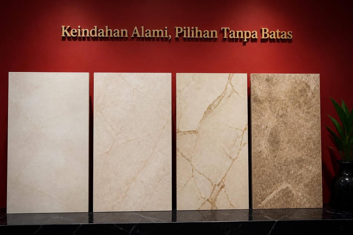 Variasi natural marmer cream