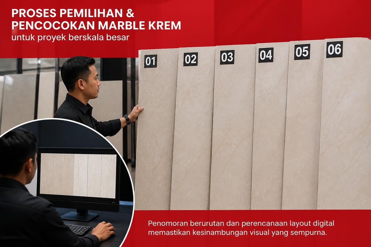 Proses matching marmer cream