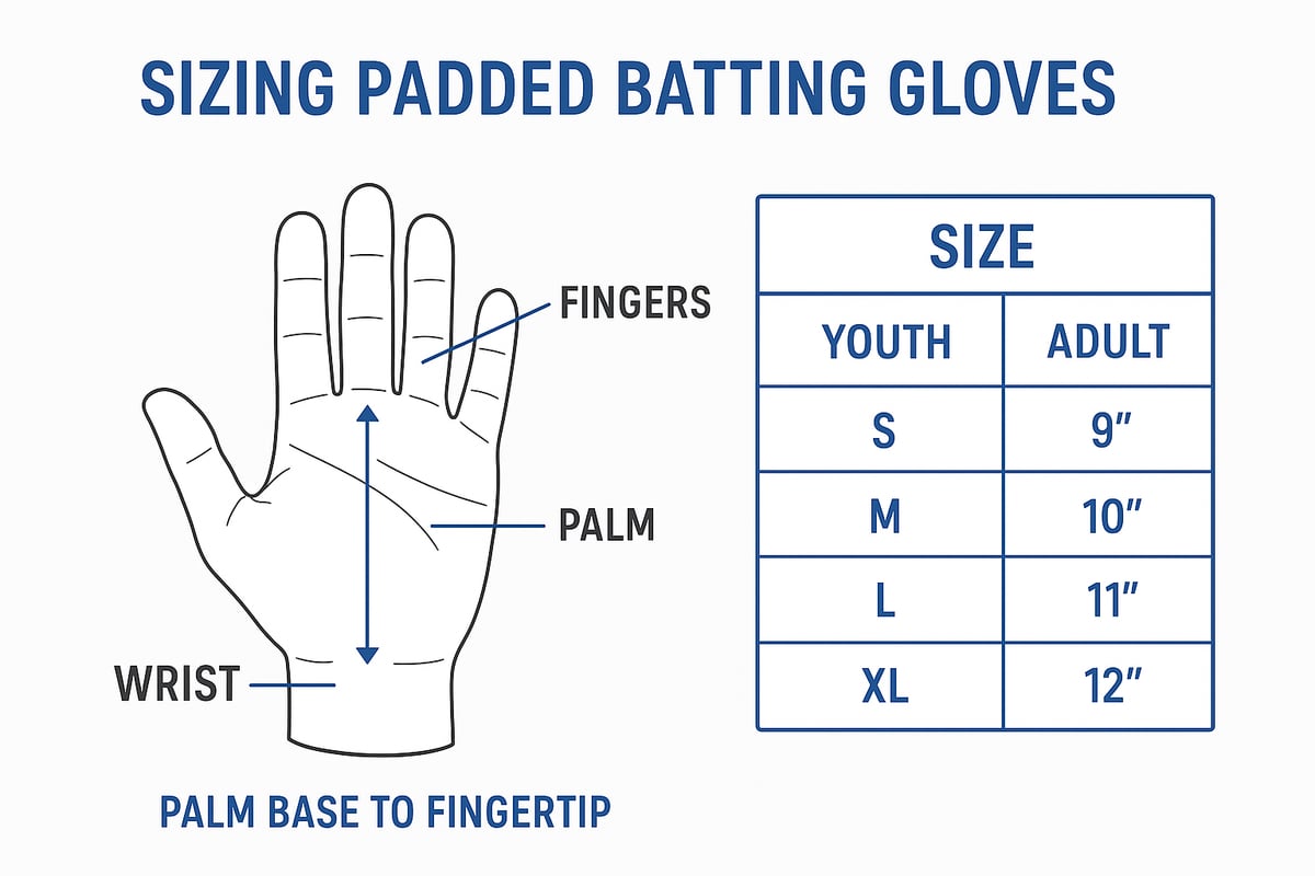 Padded Batting Glove Sizing and Fit: A Step-by-Step Guide