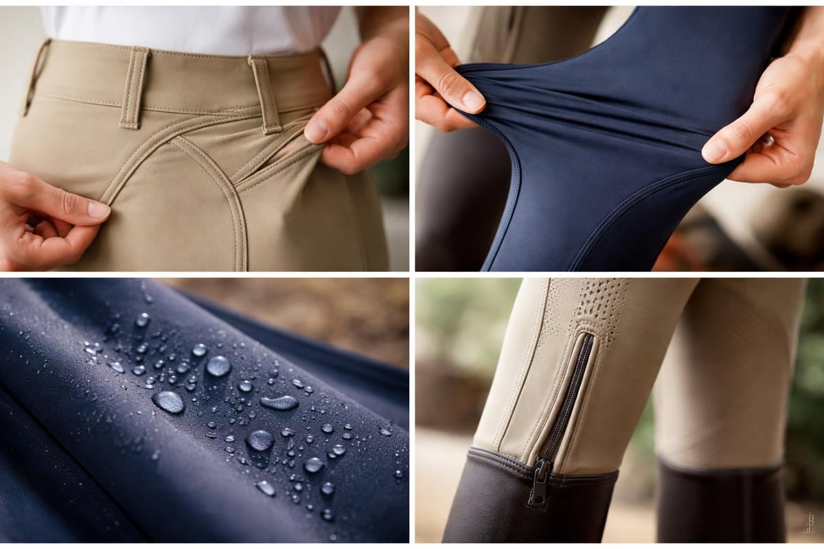 Quality indicators in men's riding clothing