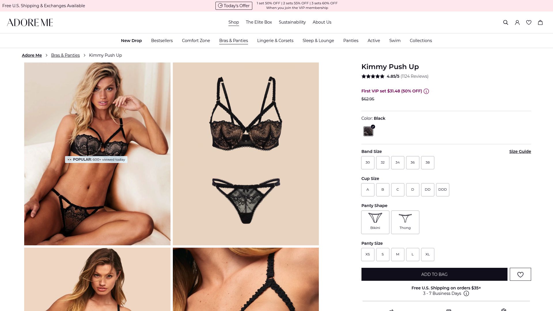 7 Best Panties and a Bra Sets to Buy in 2025 - Kimmy Push Up Balconette & Panty Set – Adore Me