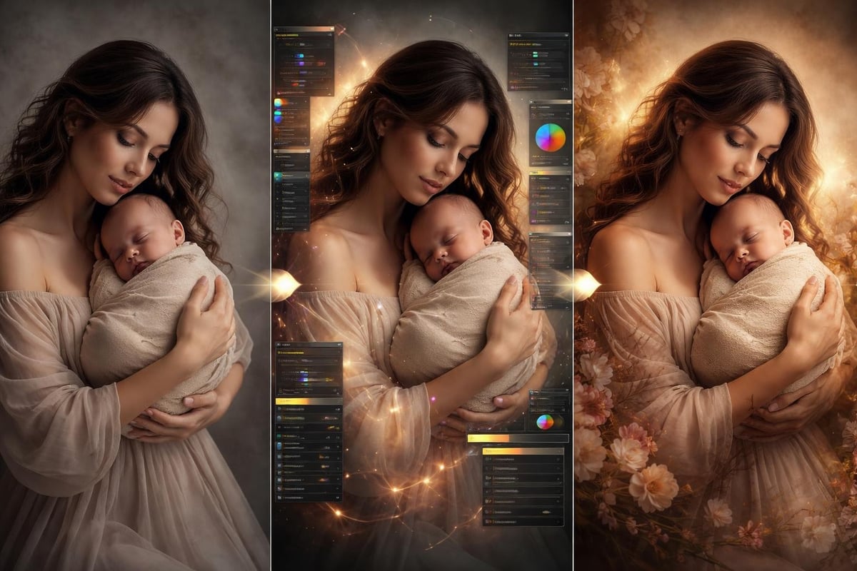 Newborn photography editing process