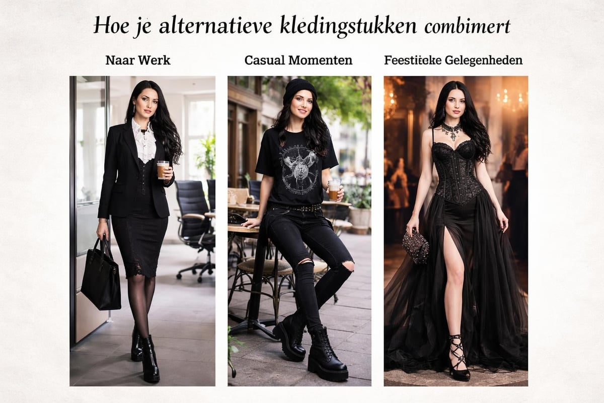 Verschillende gothic outfits voor diverse gelegenheden