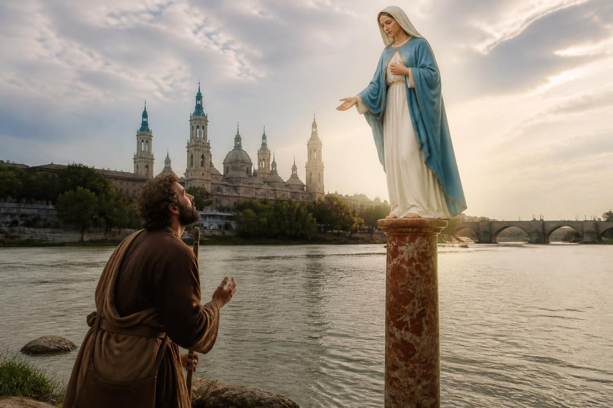 Virgin Mary appearing to Saint James