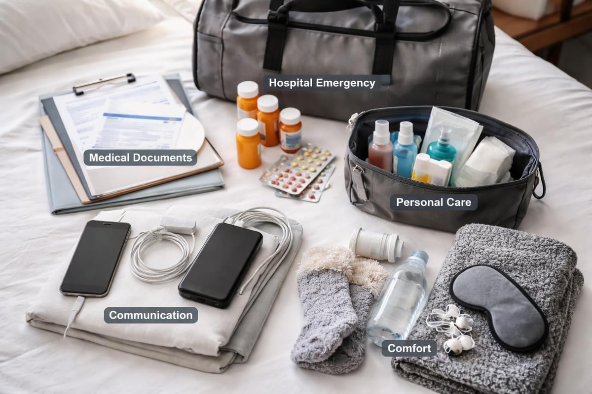 Hospital emergency bag essential categories