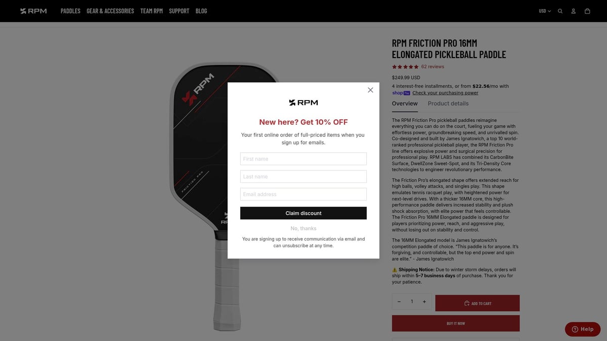 Pickleball Best: 7 Must-Have Gear Picks for 2026 - RPM Friction Pro Paddle