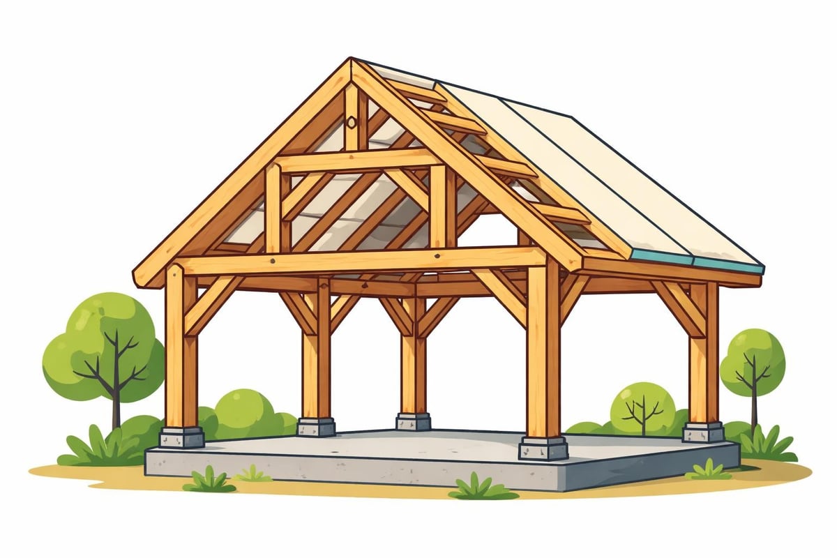 Timber frame bungalow structural components
