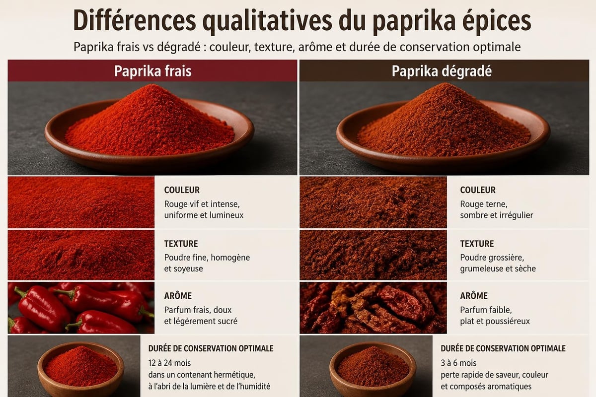 Comparaison qualité paprika