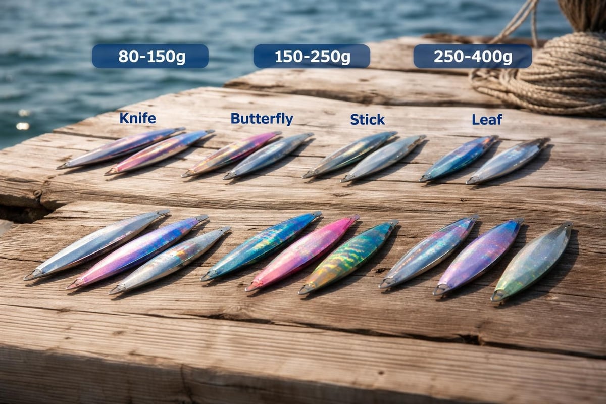 Kingfish jig types and weights