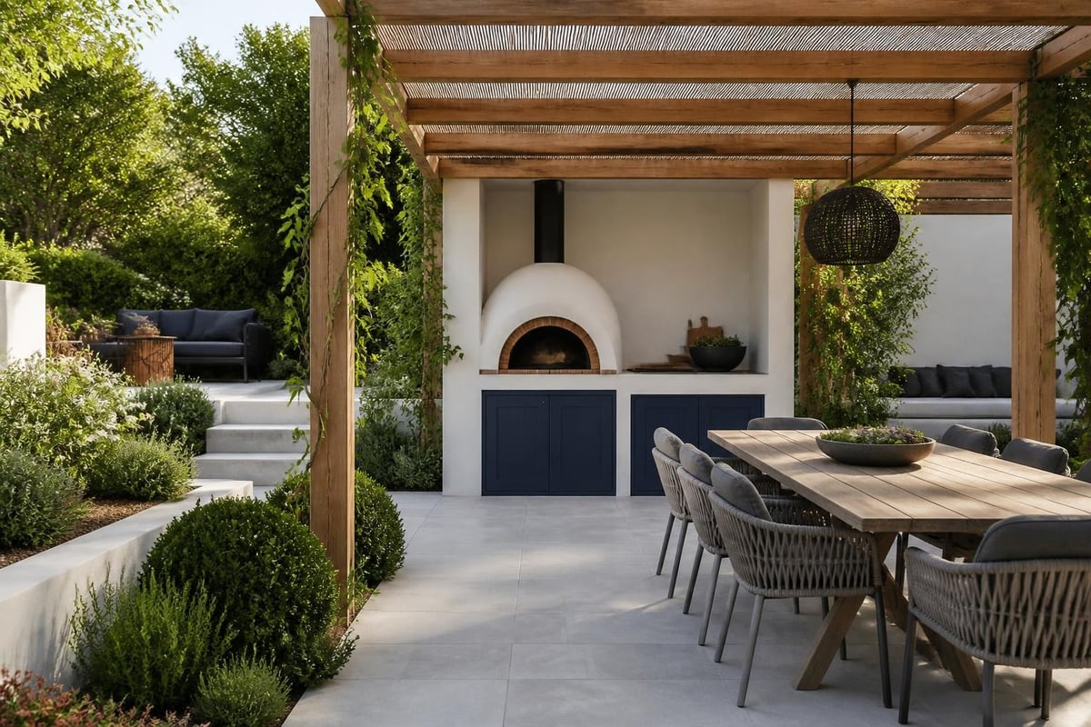 Outdoor oven garden integration