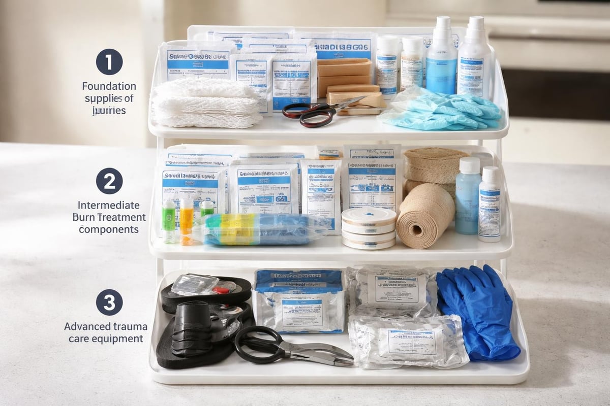 Kitchen first aid kit assembly process