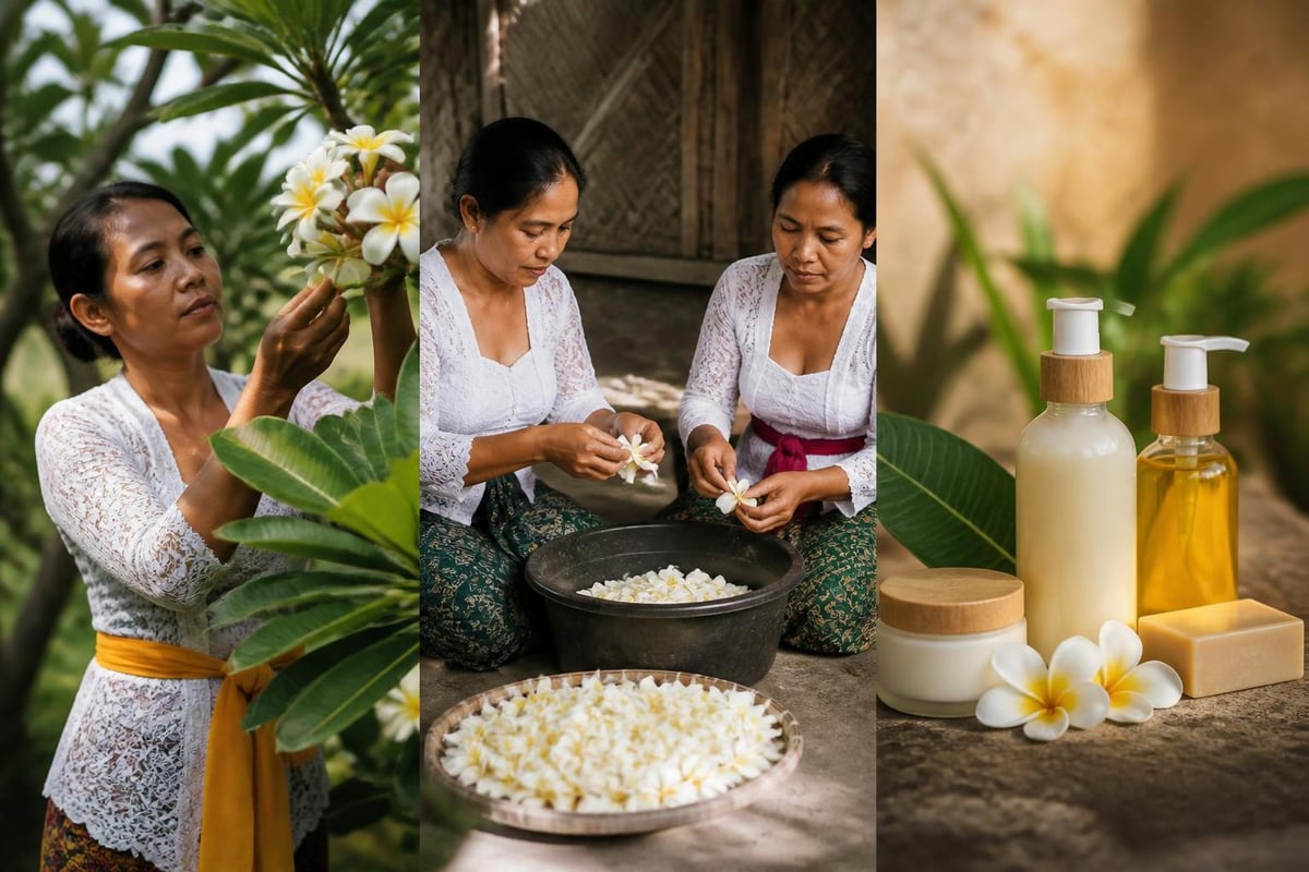 Cooperative frangipani bodycare production