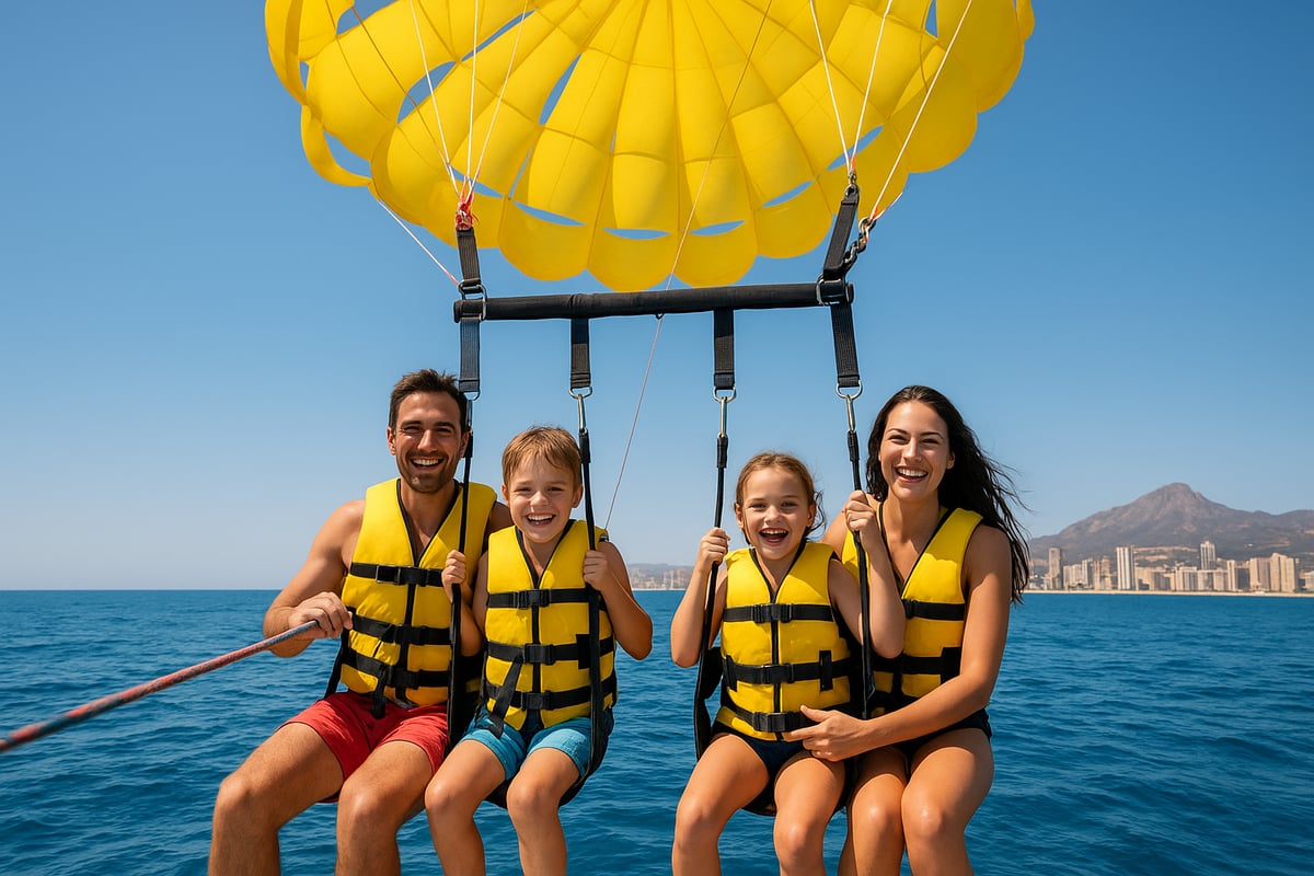 Motos de Agua Benidorm - article f96f5cfa 26c7 427e b14 fotografia realista de una familia realizando para 0 5d5l8s ¿Por Qué Elegir Parasailing con Niños en Benidorm?