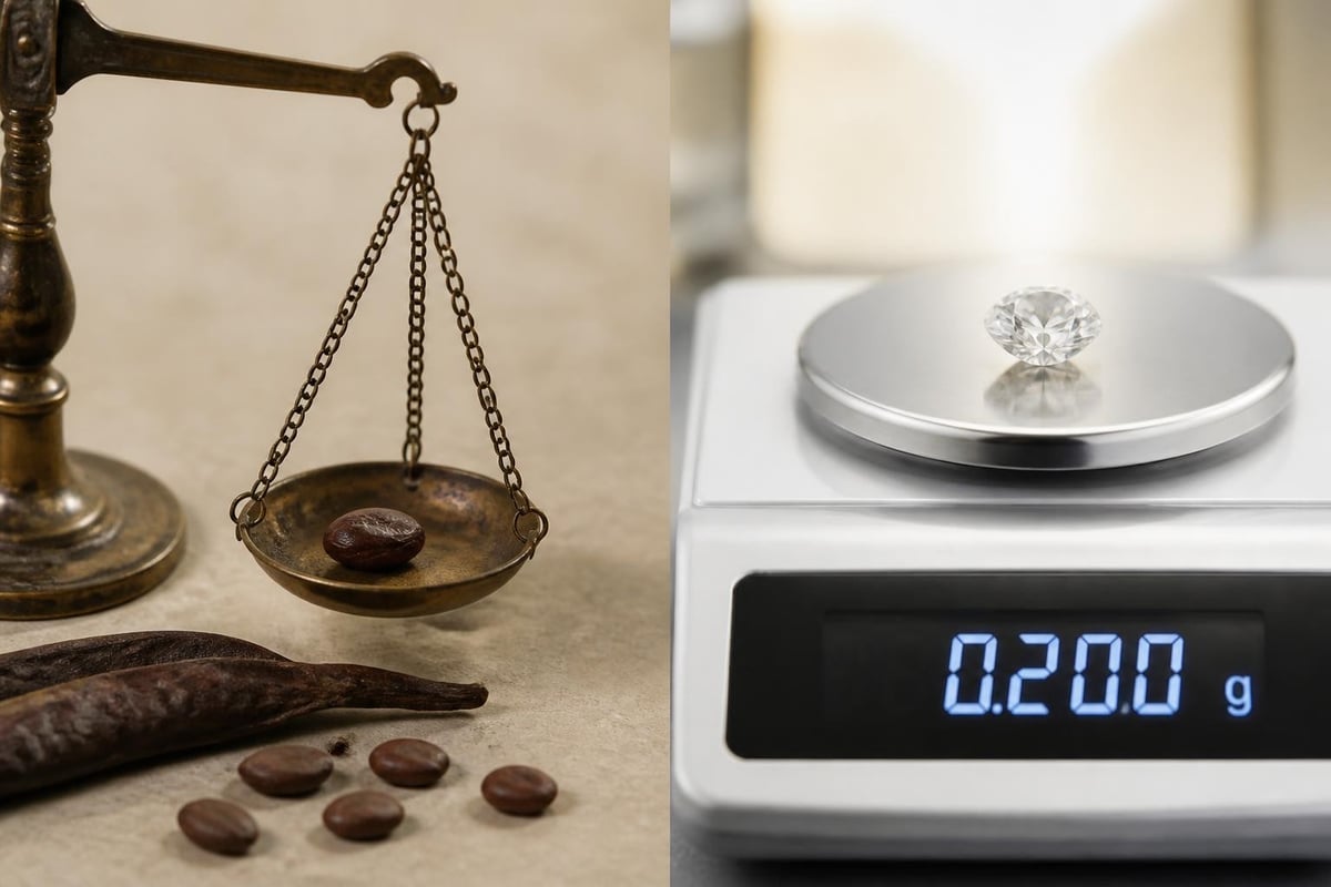 Diamond carat weight measurement system
