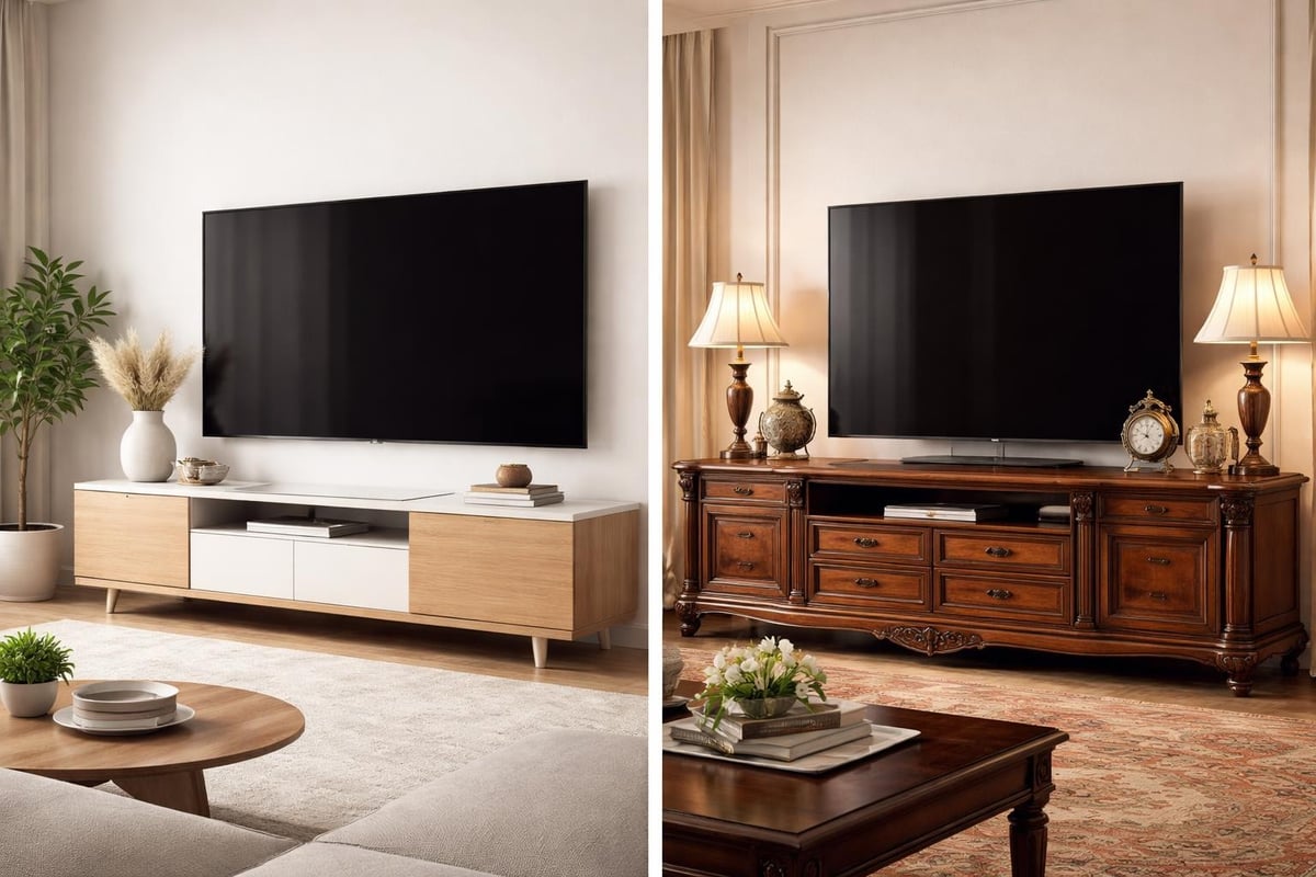 Modern TV console design elements