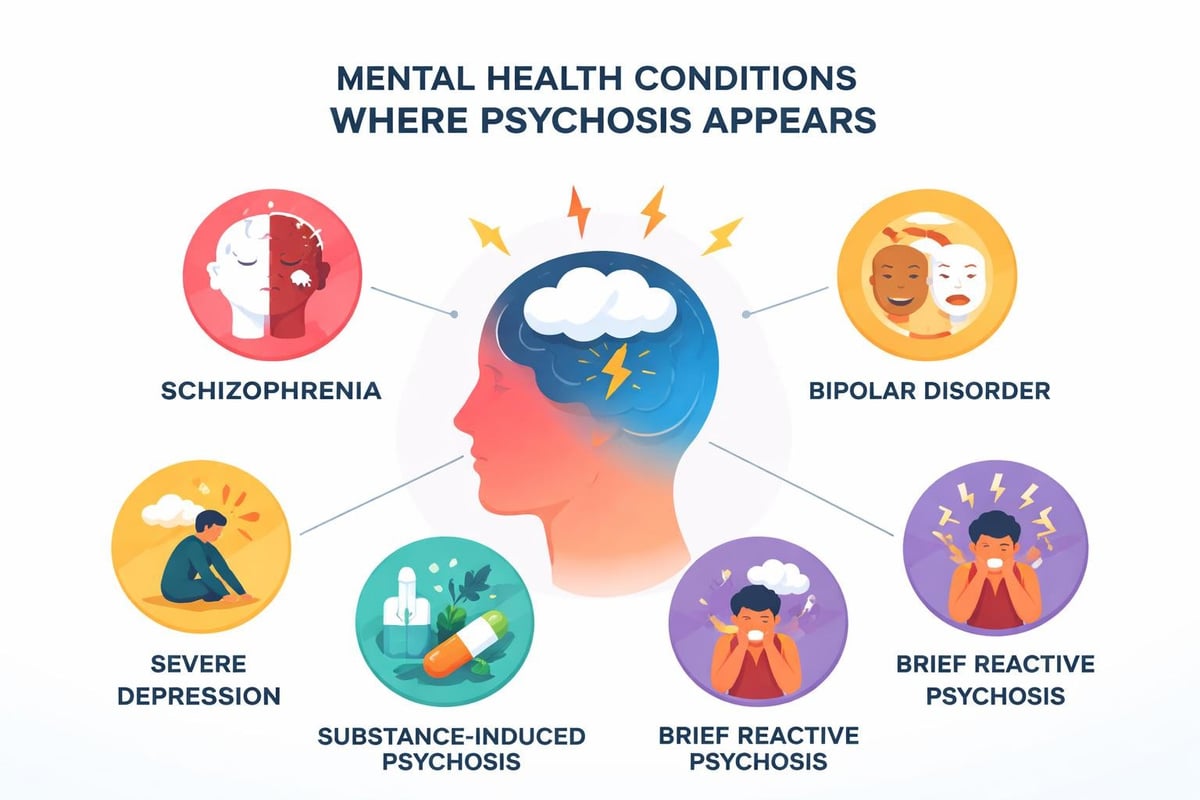 Common mental health conditions that can include psychosis symptoms