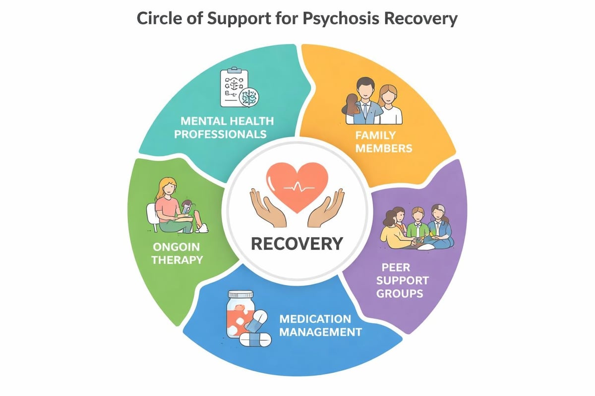 Support network for psychosis recovery
