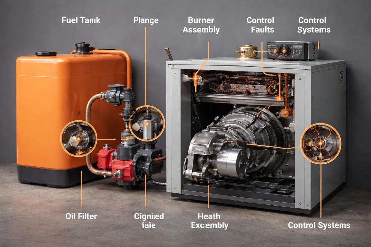 Oil boiler components and failure points