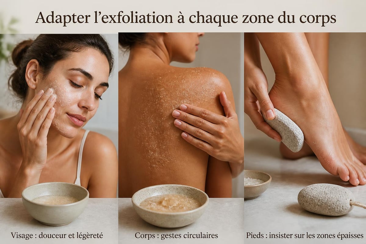 Body zone exfoliation variations