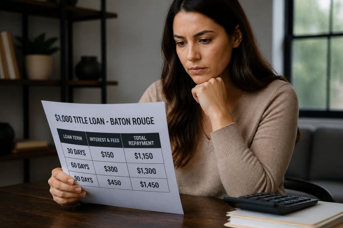 Title loan cost comparison
