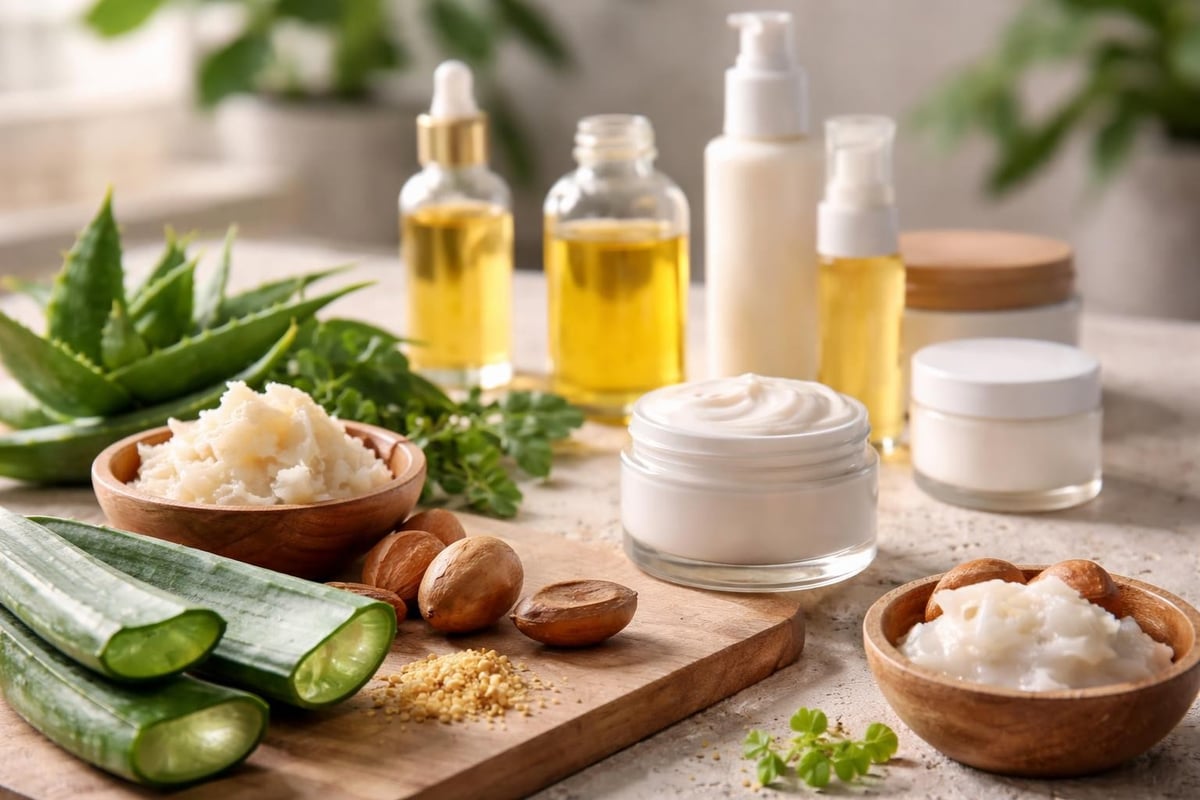 Natural ingredients in vegan creams