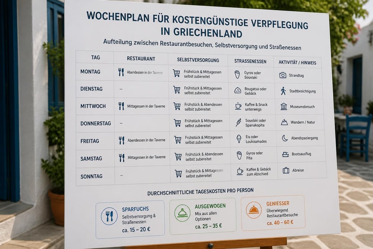 Budget-Essensplanung Griechenland