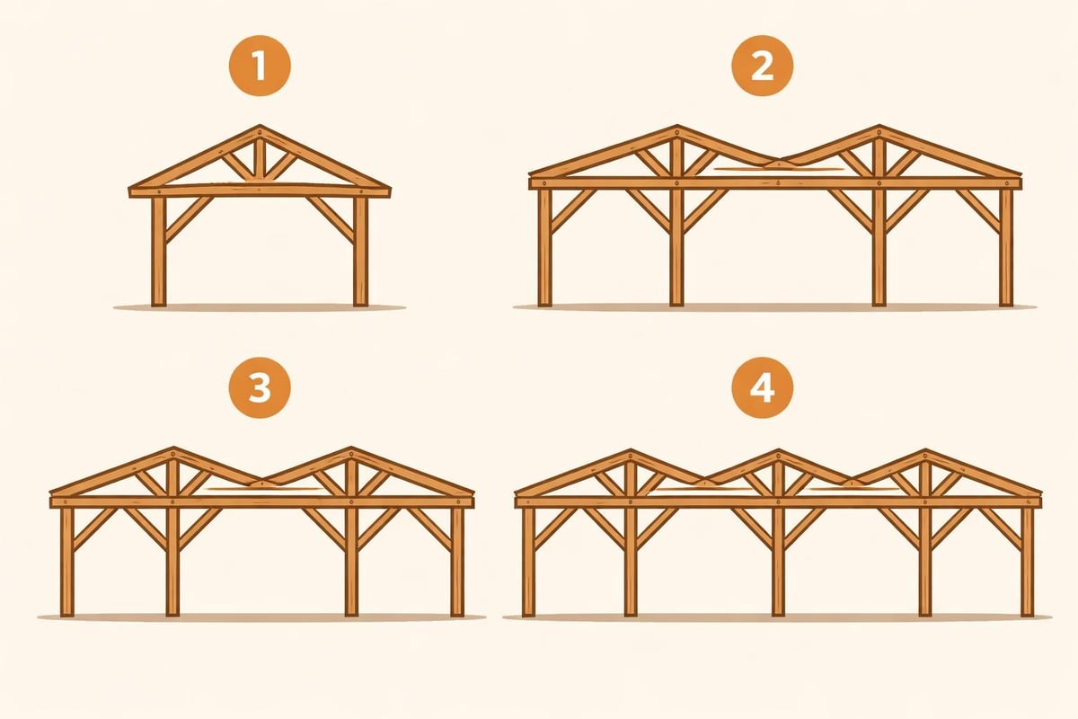 Timber barn frame assembly