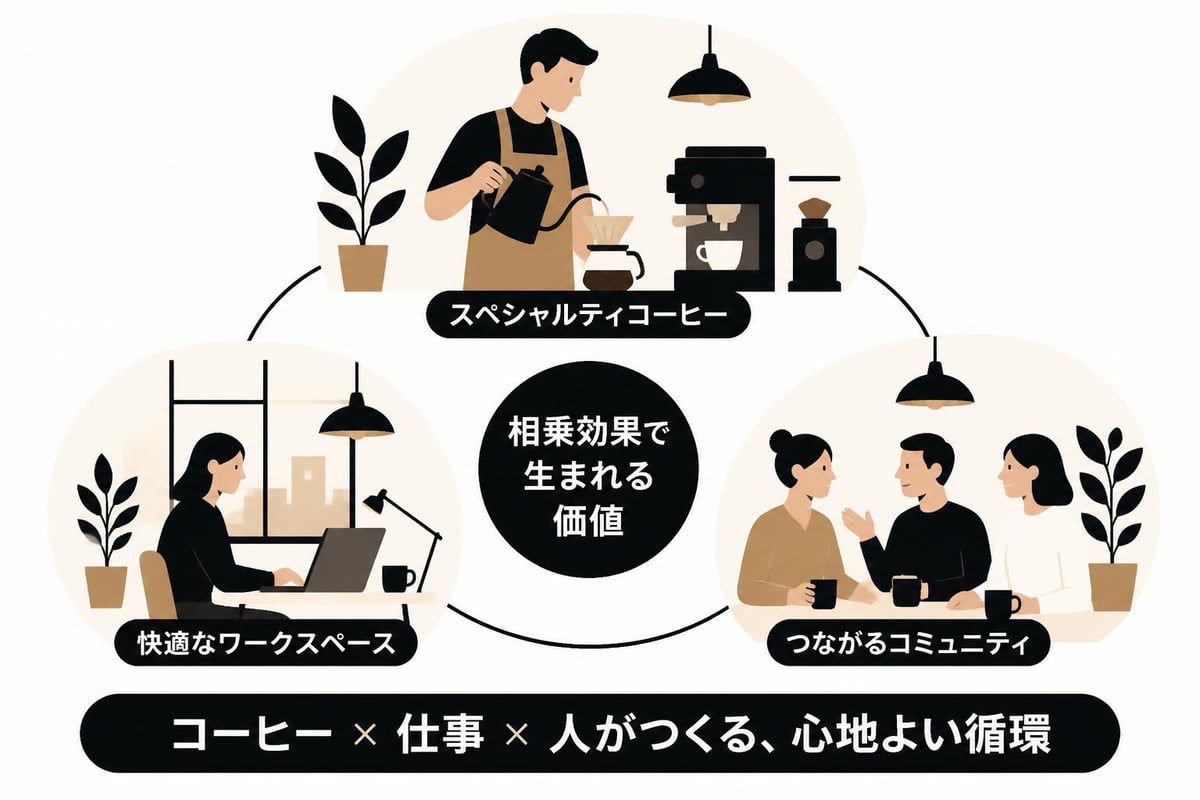 カフェビジネスの複合価値モデル