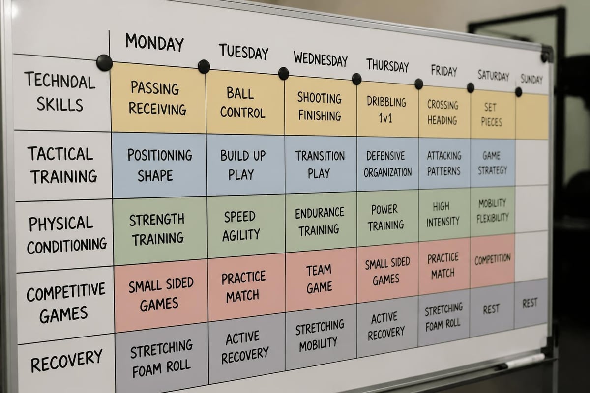 Weekly academy training structure