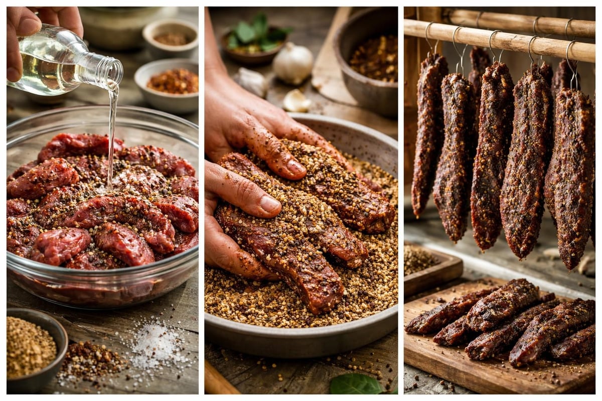 Traditional biltong preparation process