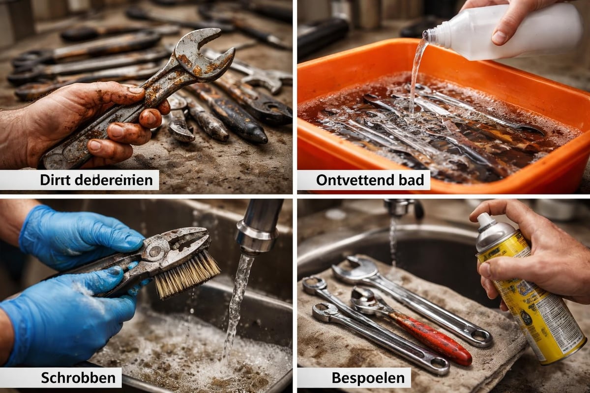 Hand tool cleaning process