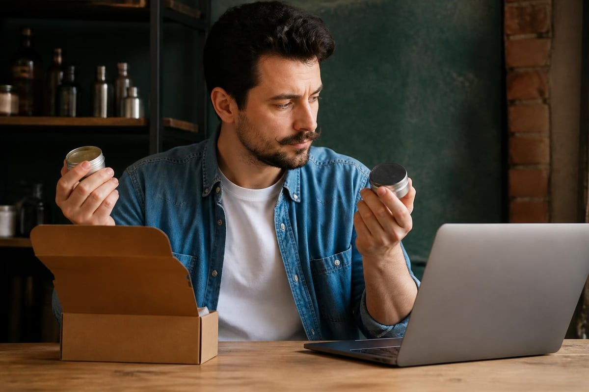 Local versus online shopping for moustache wax