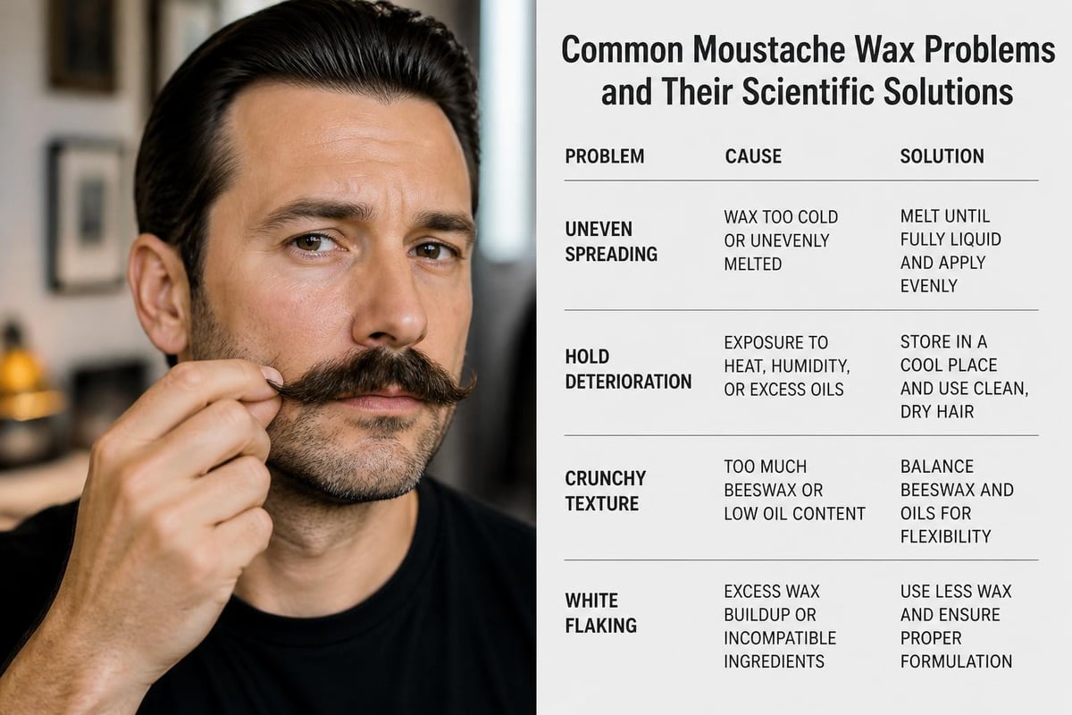 Troubleshooting moustache wax application