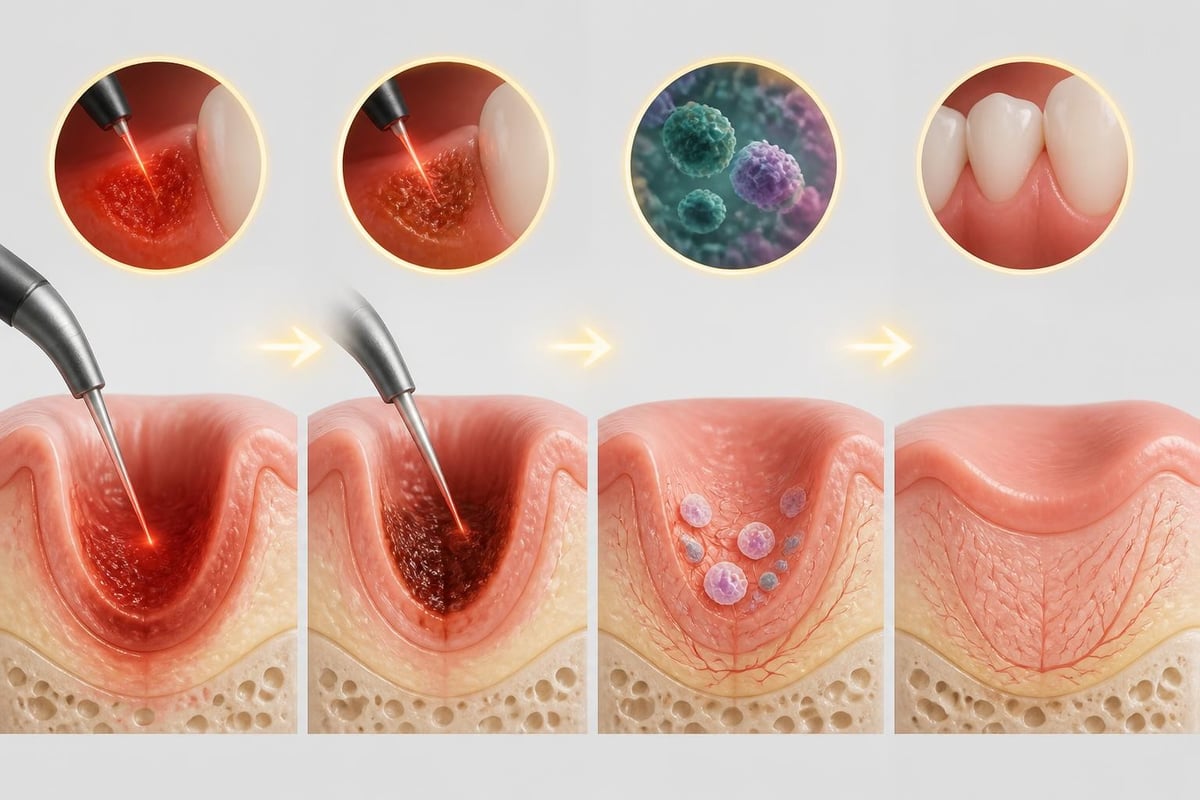 Laser tissue healing process