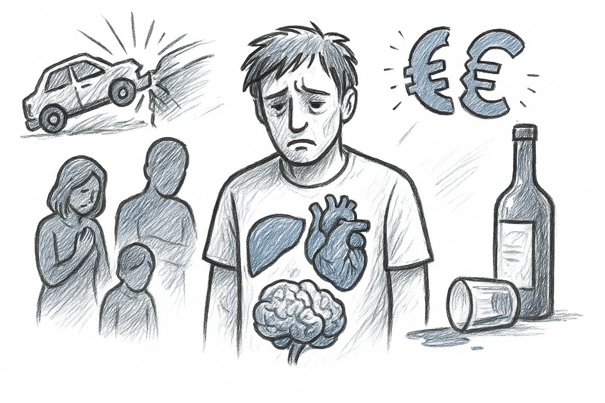 Impatti della Dipendenza da Alcol su Salute, Relazioni e Società