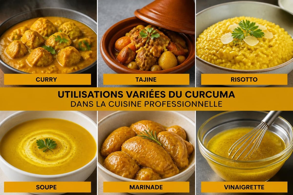 Applications du curcuma dans différents plats