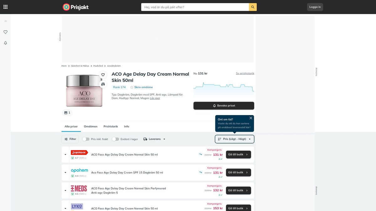 7 Bästa Dagkräm Anti Age För Strålande Hy 2025 - ACO Age Delay Day Cream Normal Skin 50ml