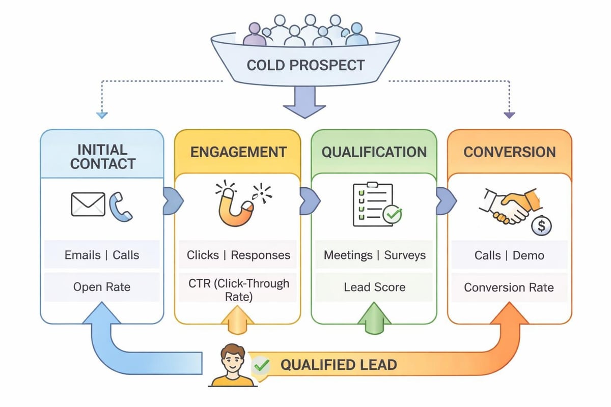 Cold market funnel stages